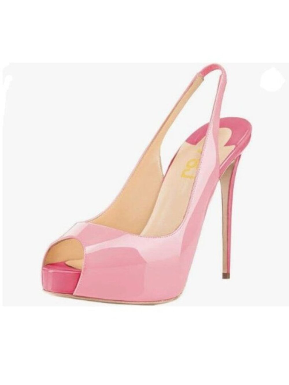 FSJ Pink Peep Toe Extreme High Heels Platform Sandals Slingback Stiletto Shoes